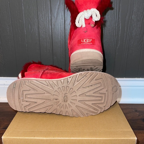 Ugg Selene Boot Red Womens Size 7 Suede Nautical Rope 1006493 - Picture 5 of 8